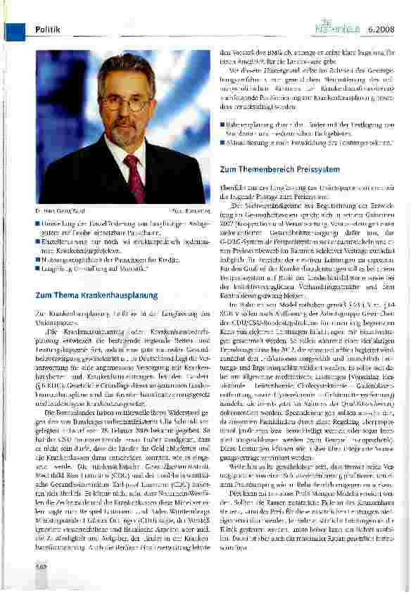 Vorschauseite 2: Krankenhausfinanzierung: Die Parteien positionieren sich