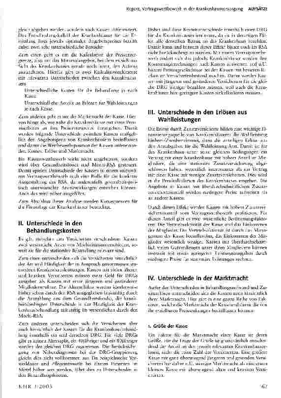 Vorschauseite 2: Vertragswettbewerb in der Krankenhausversorgung Auswirkungen auf den Kassenwettbewerb
