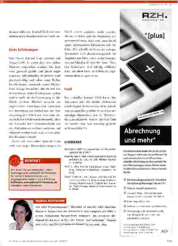 Vorschauseite 3: Journal Club mal anders. Arbeit mit Fachliteratur auf einer Internetplattform