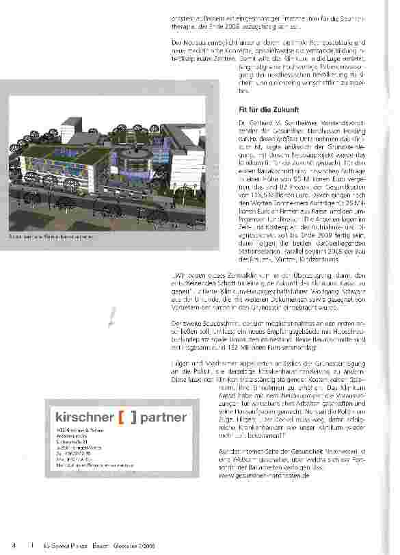 Vorschauseite 3: Grundstein für ein Klinikum der Zukunft Am Klinikum Kassel entsteht ein neues Zentralgebäude als Teil eines umfassenden Gesamtkonzeptes