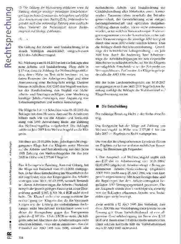 Vorschauseite 3: AGB-Kontrolle-Vorbehaltsklausel -Gleichbehandlungsgrundsatz -Weihnachtsgeld