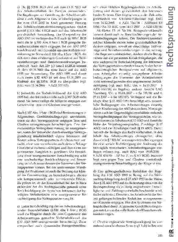 Vorschauseite 4: AGB-Kontrolle-Vorbehaltsklausel -Gleichbehandlungsgrundsatz -Weihnachtsgeld