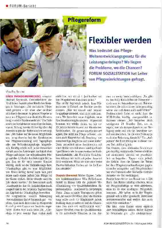 Vorschauseite 1: Pflegereform Flexibler werden