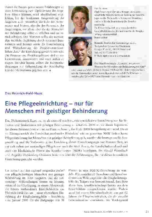 Vorschauseite 1: Das Heinrich-Held-Haus: Eine Pflegeeinrichtung - nur für Menschen mit geistiger Behinderung