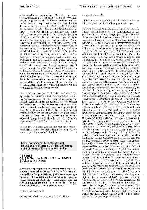 Vorschauseite 4: Aufklärungsund Beratungspflicht; Grundsicherung für Arbeitsuchende; Kostensenkungsaufforderung; Unterkunft