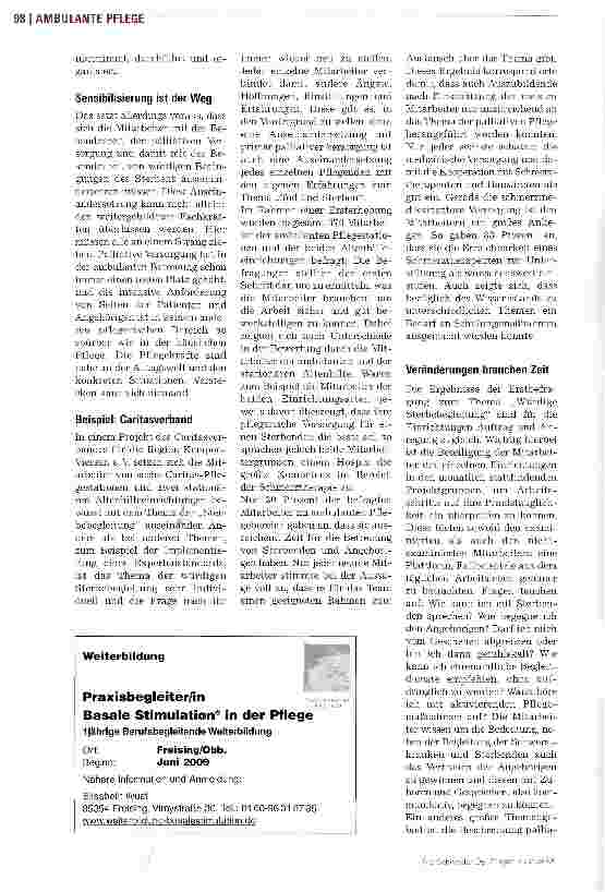 Vorschauseite 2: Würdige Sterbebegleitung und neue Möglichkeiten der Finanzierung