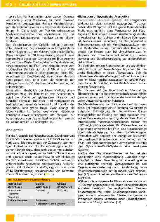 Vorschauseite 4: Analgesie bei Neugeborenen, Säuglingen und Kleinkindern