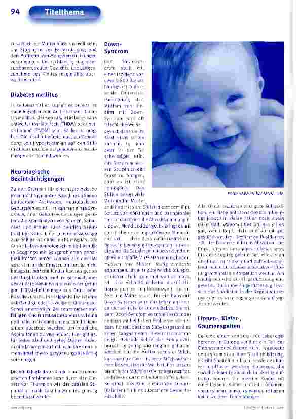 Vorschauseite 3: Besondere Kinder - besondere StillzeitenStillen von chronisch kranken oder behinderten Kindern