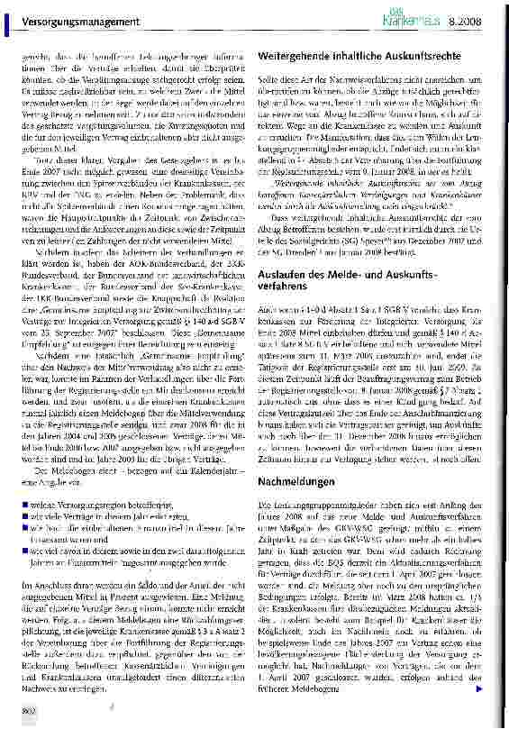 Vorschauseite 4: Neues zur Integrierten Versorgung