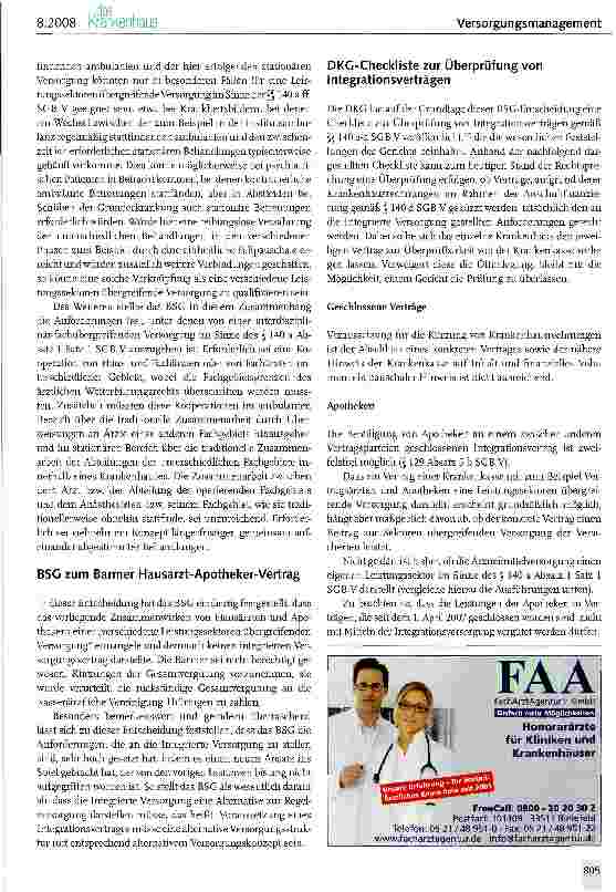 Vorschauseite 6: Neues zur Integrierten Versorgung
