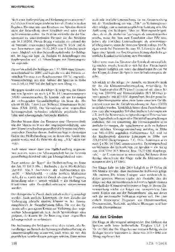 Vorschauseite 2: Keine Umsatzsteuerfreiheit für das Einsetzen von Spiralen