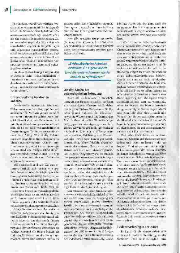 Vorschauseite 3: Mit der Geburt(shilfe) fing alles anEvidenzbasierte Medizin in der Hebammenhilfe
