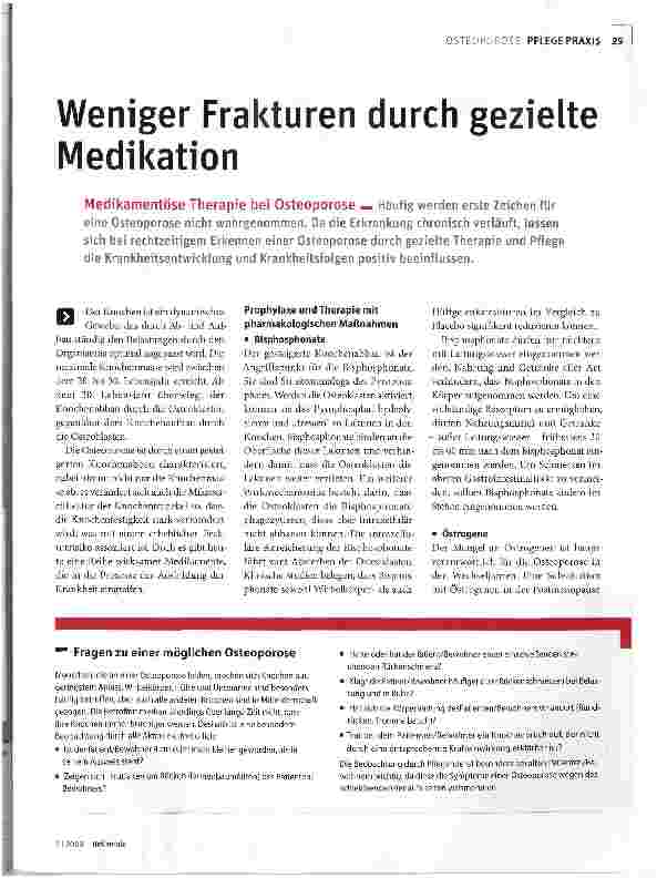 Vorschauseite 1: Weniger Frakturen durch gezielte Medikation