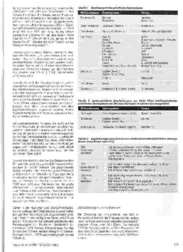 Vorschauseite 2: Verwendung von Medikamente freisetzenden Koronarstents in Off-Label-Situationen