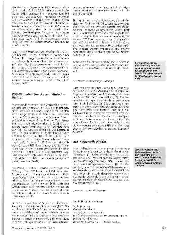 Vorschauseite 4: Verwendung von Medikamente freisetzenden Koronarstents in Off-Label-Situationen