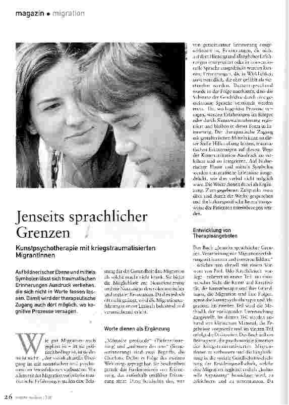 Vorschauseite 1: Jenseits sprachlicher Grenzen Kunstpsychotherapie mit kriegstraumatisierten Migrantinnen