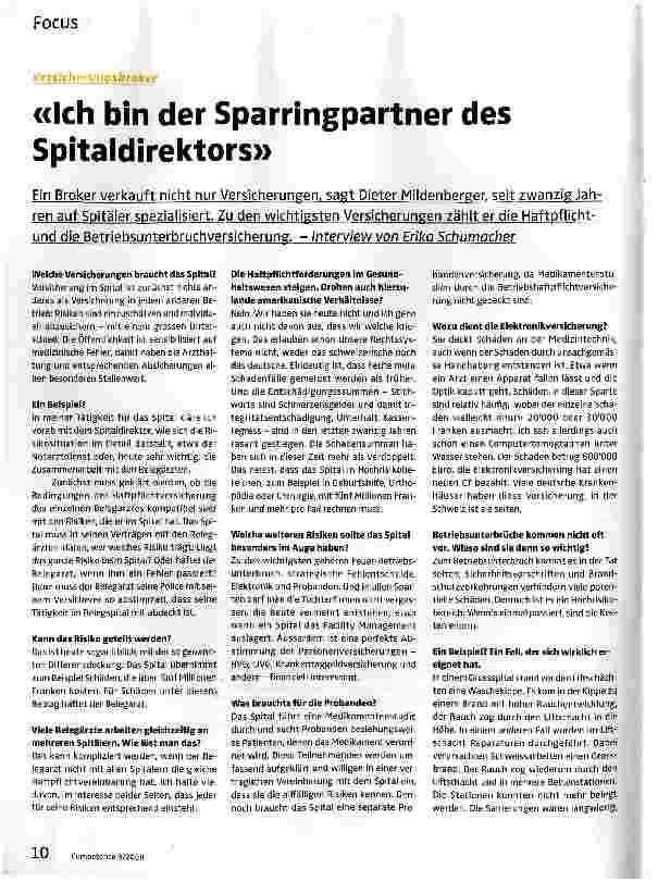 Vorschauseite 1: Ich bin der Sparringpartner des Spitaldirektors