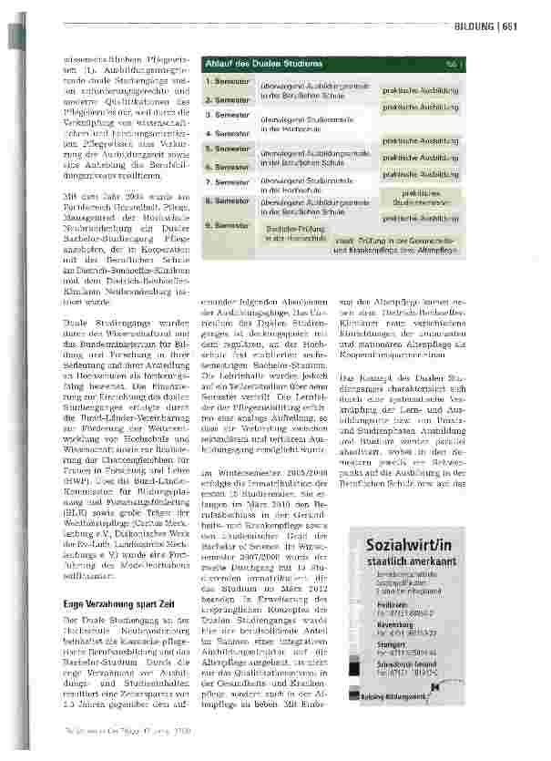 Vorschauseite 2: Dualer Bachelor-Studiengang Innovative Ausbildungsstrukturen für eine zukunftsgerichtete Pflege