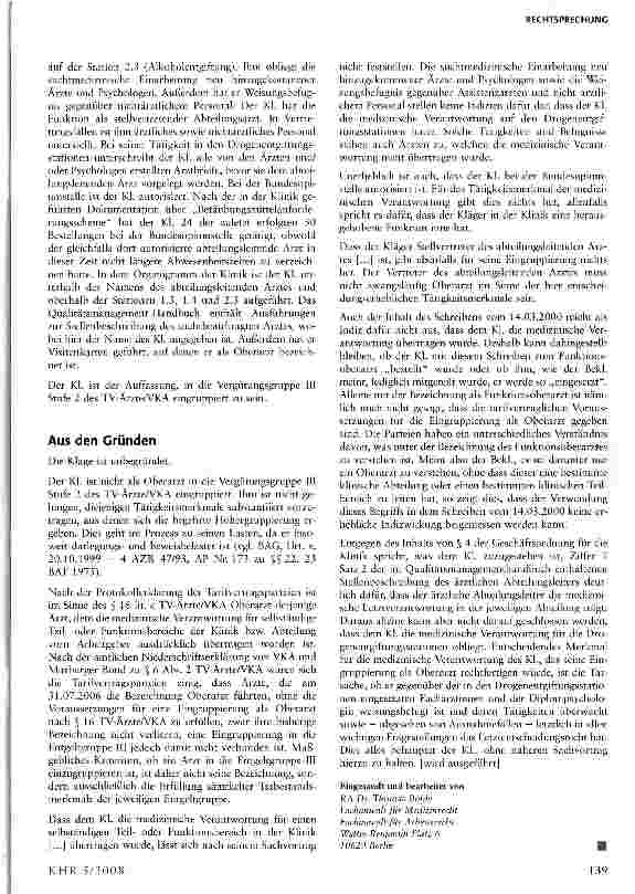 Vorschauseite 2: Eingruppierung von Oberärzten