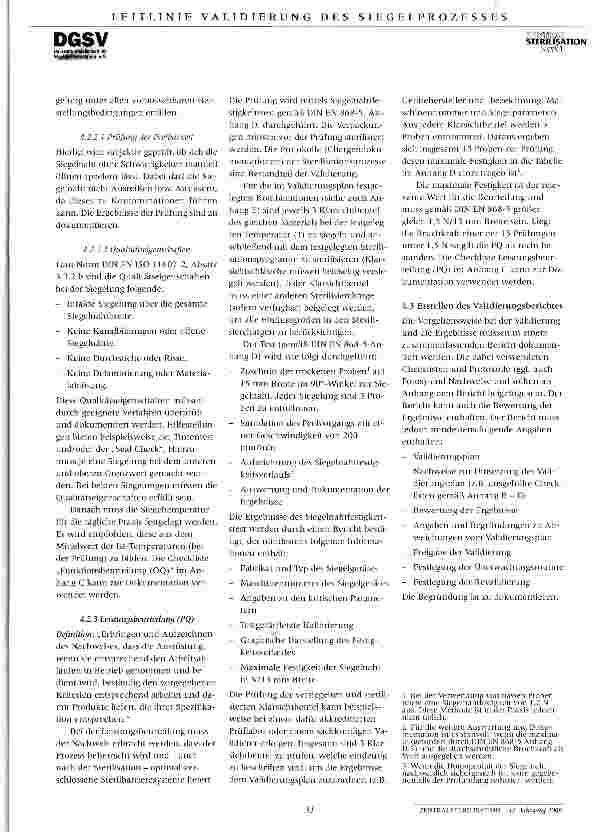 Vorschauseite 3: Leitlinie für die Validierung des Siegelprozesses nach DIN EN ISO 11607-2 Revision 1, Stand Juli 2008