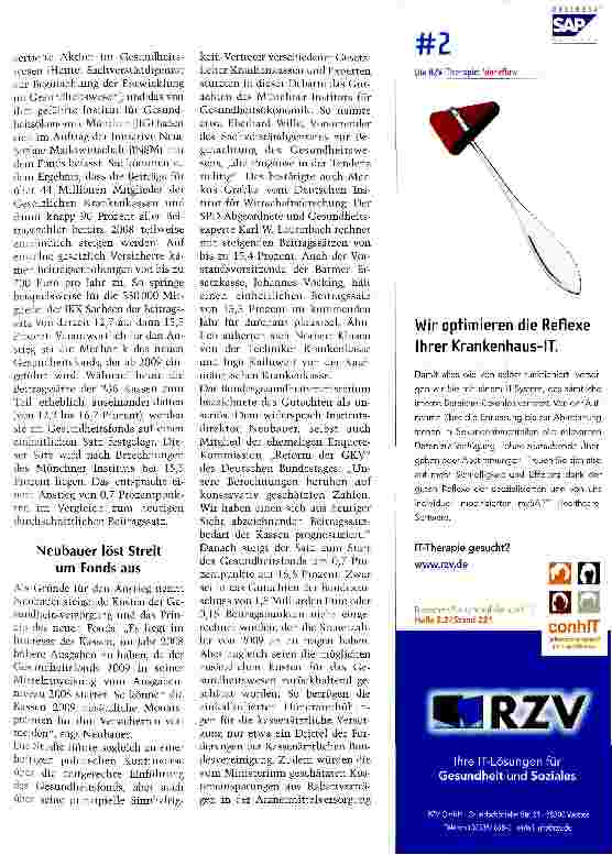 Vorschauseite 2: Auch wenn der Fonds kommt, bleibt der Kostendruck