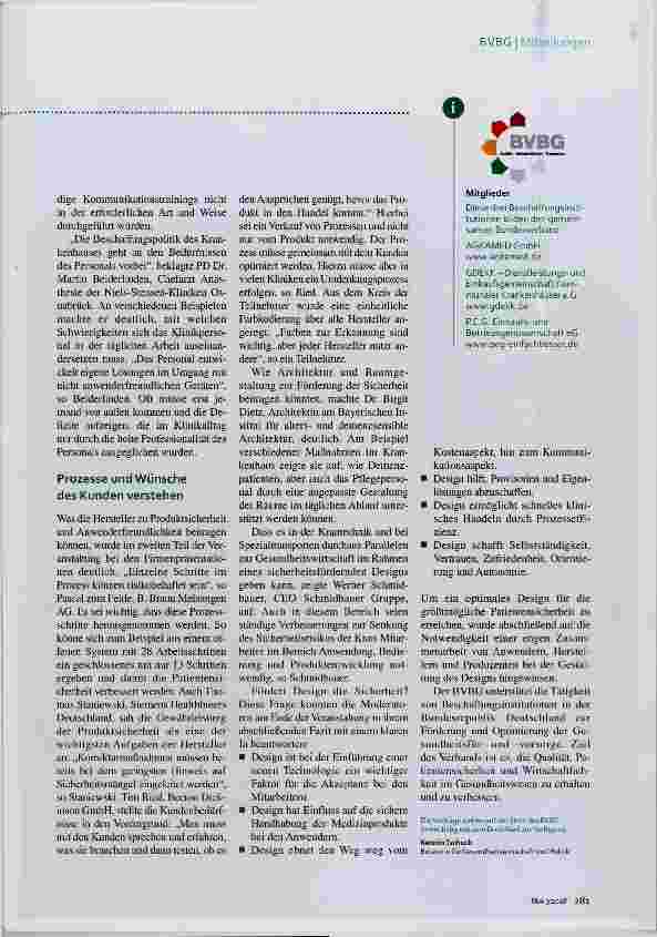 Vorschauseite 2: Design & Patientensicherheit Ganz schön sicher