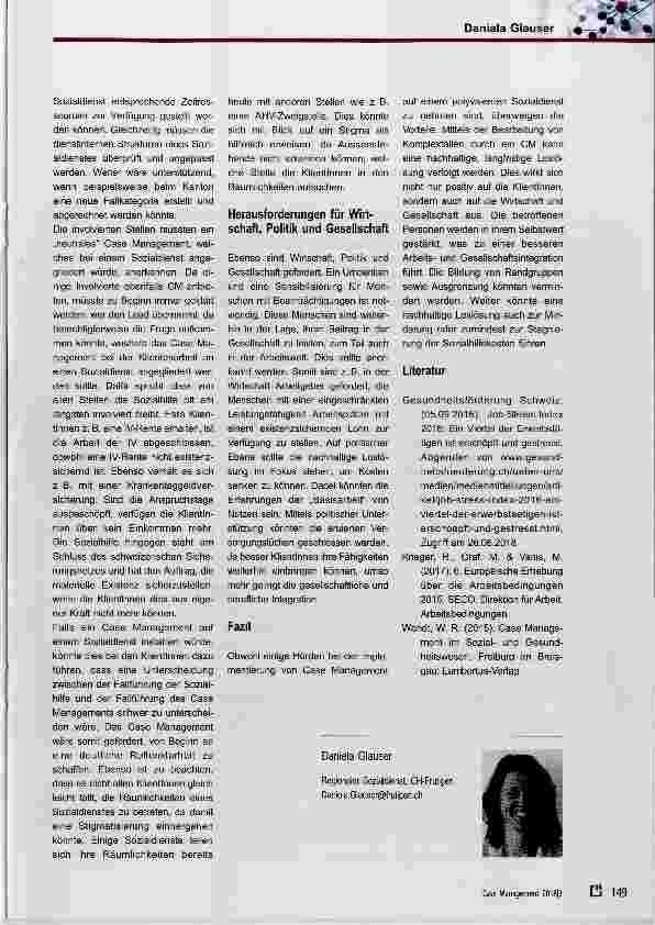 Vorschauseite 4: Case Management im polyvalenten Sozialdienst in der Schweiz eine Abwägung von Aufwand und Nutzen