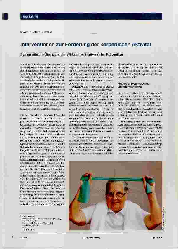 Vorschauseite 1: Interventionen zur Förderung der körperlichen Aktivität