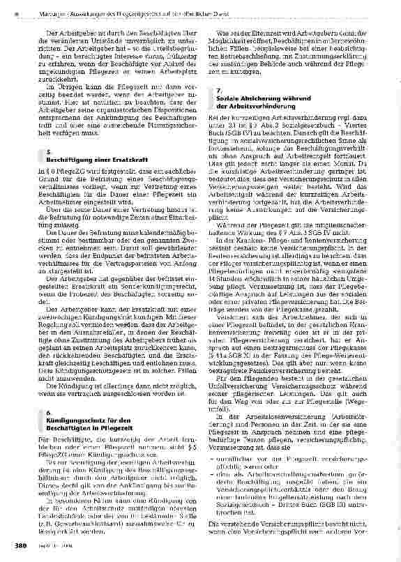 Vorschauseite 4: Auswirkungen des Pflegezeitgesetzes auf den öffentlichen Dienst