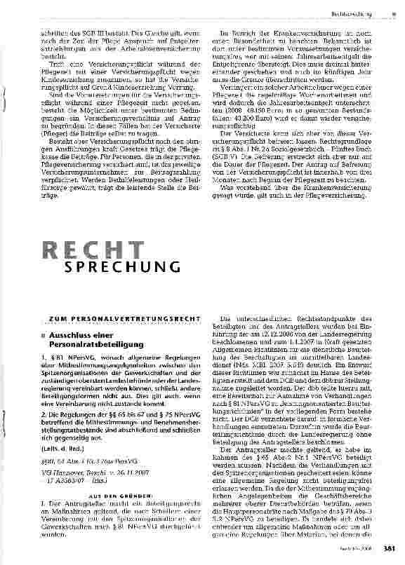 Vorschauseite 5: Auswirkungen des Pflegezeitgesetzes auf den öffentlichen Dienst