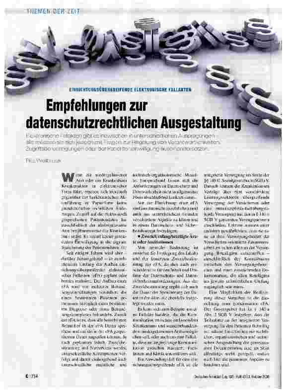 Vorschauseite 1: Empfehlungen zur datenschutzrechtlichen Ausgestaltung