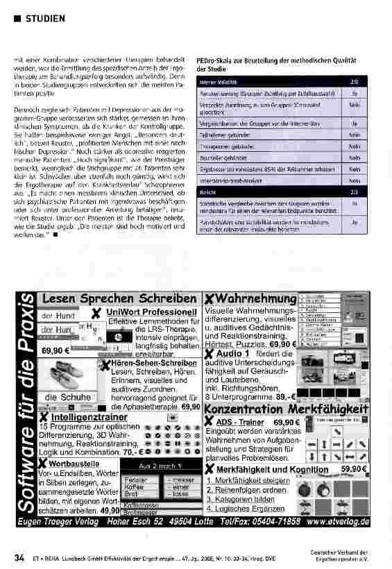 Vorschauseite 2: Effektivität der Ergotherapie im psychiatrischen Krankenhaus Der Wert der Ergotherapie - wissenschaftlich betrachtet