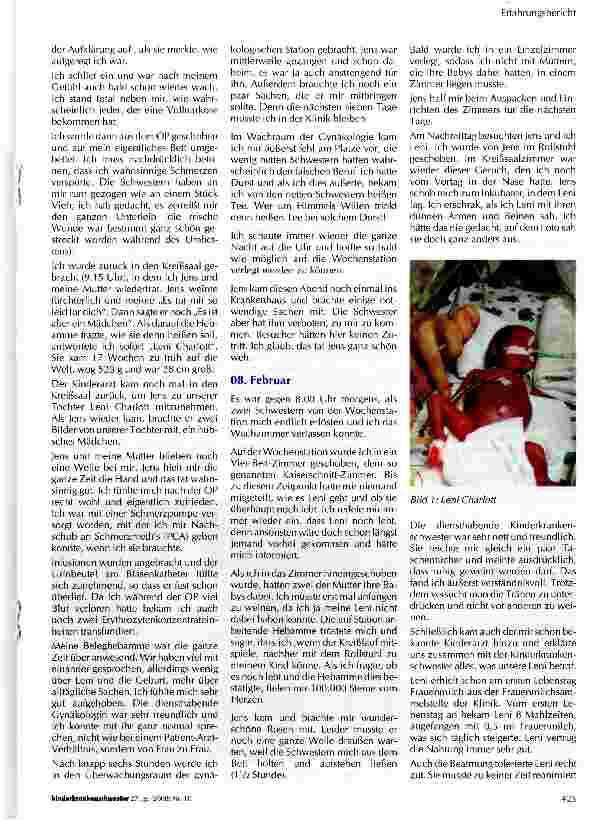 Vorschauseite 2: Erfahrungsbericht einer Mutter und Kinderkrankenschwester, als ihr Kind 17 Wochen zu früh auf die Welt kam