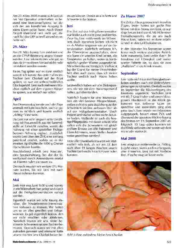 Vorschauseite 4: Erfahrungsbericht einer Mutter und Kinderkrankenschwester, als ihr Kind 17 Wochen zu früh auf die Welt kam