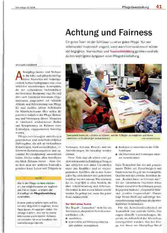 Vorschauseite 1: Achtung und Fairness