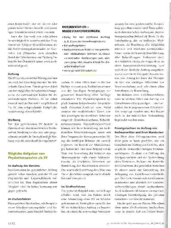 Vorschauseite 3: Sachverständige für Physiotherapie eine spannende Aufgabe? Ein Erfahrungsbericht