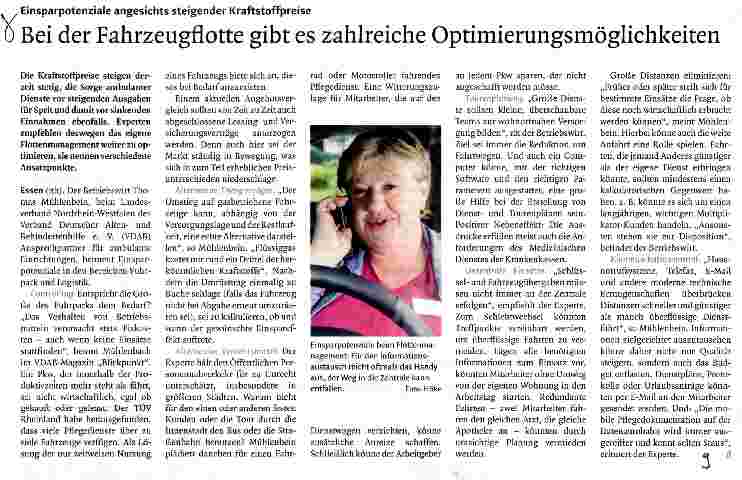 Vorschauseite 1: Bei der Fahrzeugflotte gibt es zahlreiche Optimierungsmöglichkeiten