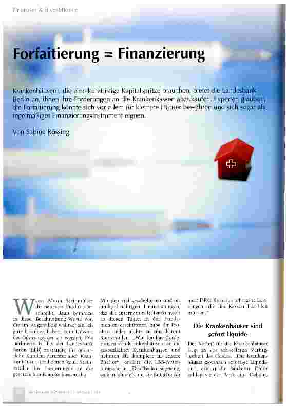 Vorschauseite 1: Forfaitierung = Finanzierung