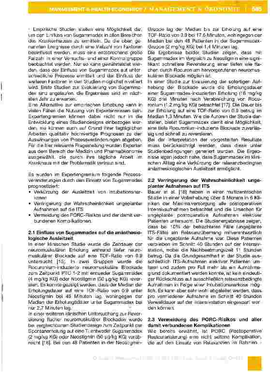 Vorschauseite 4: Ein Beispiel für die abteilungsübergreifende Prozessoptimierung durch eine Innovation in der Anästhesie