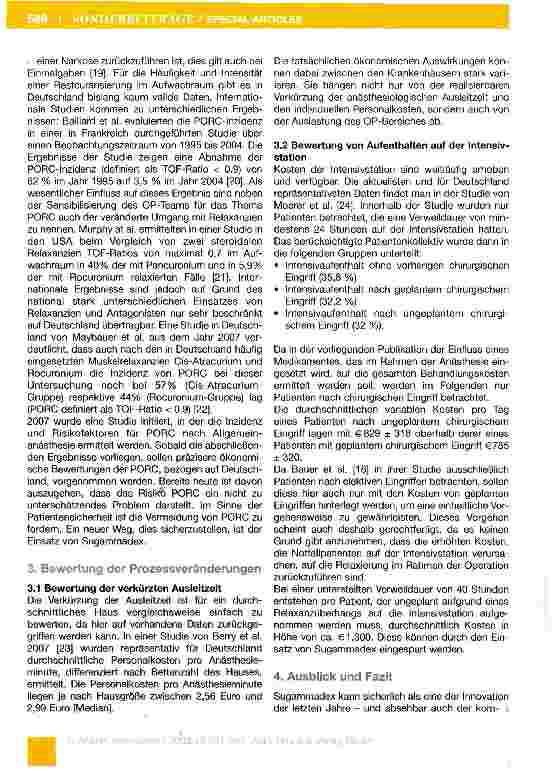 Vorschauseite 5: Ein Beispiel für die abteilungsübergreifende Prozessoptimierung durch eine Innovation in der Anästhesie