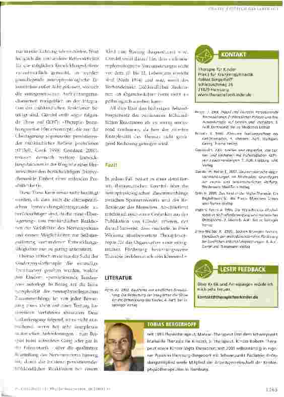 Vorschauseite 6: Persistierende frühkindliche ReaktionenEine kritische Betrachtung aus physiotherapeutischer Sicht - Teil 2