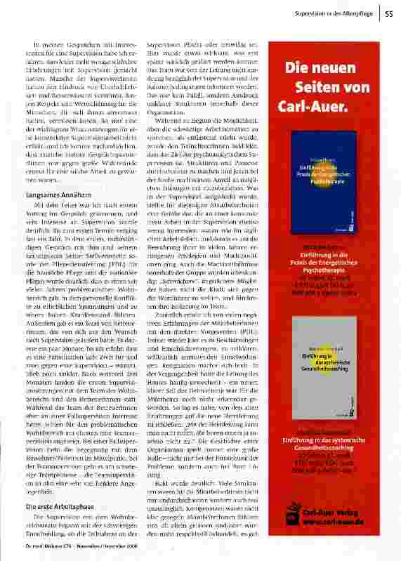 Vorschauseite 2: Psychoanalytische Supervision und Leitungscoaching in der Altenpflege