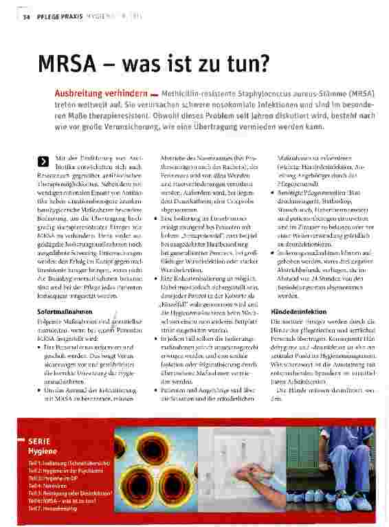 Vorschauseite 1: MRSA - was ist zu tun?