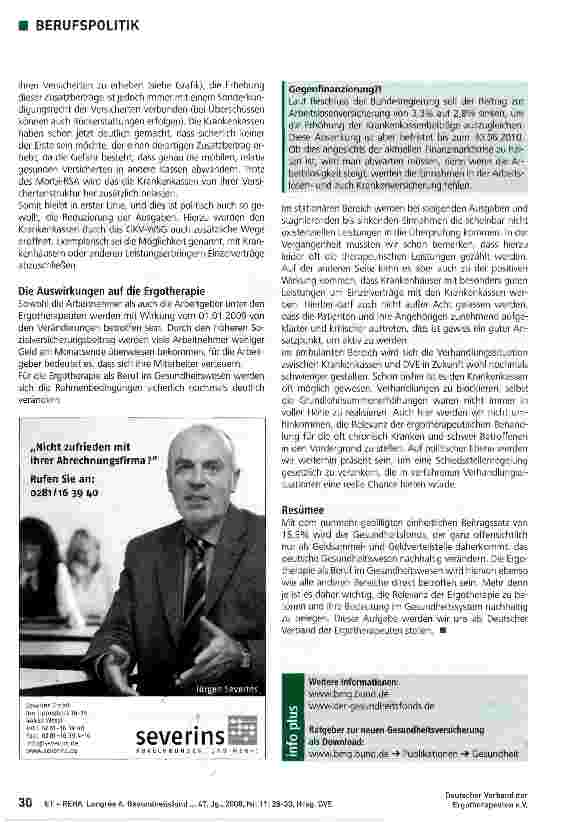 Vorschauseite 3: Gesundheitsfond - Gesundheitsfonds? Ein Überblick über das System und seine möglichen Auswirkungen auf die Ergotherapie