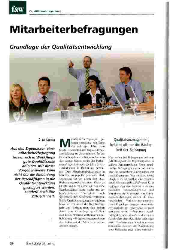 Vorschauseite 1: MitarbeiterbefragungenGrundlage der Qualitätsentwicklung