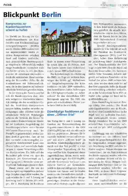 Vorschauseite 1: Kompromiss zur Krankenhausreform scheint zu halten