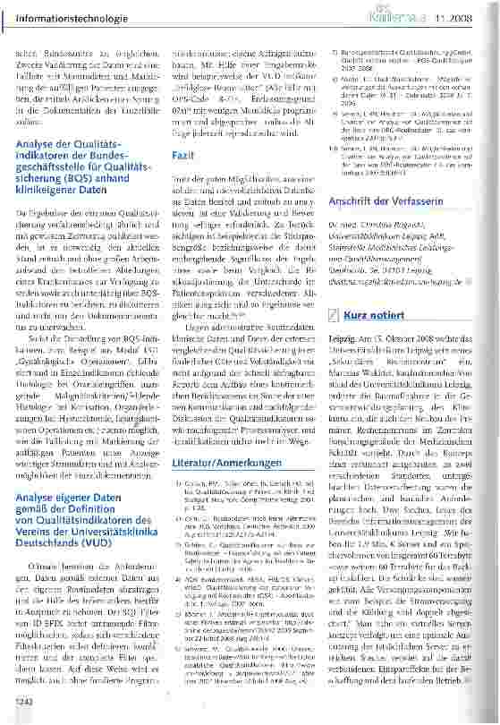 Vorschauseite 2: Daten als Qualitätsindikatoren nutzen