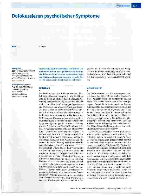 Vorschauseite 1: Defokussieren psychotischer Symptome