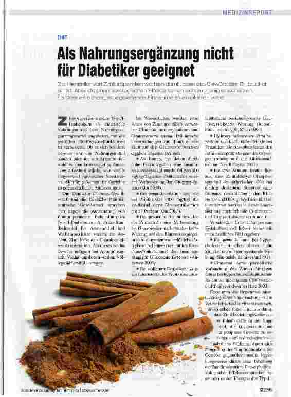 Vorschauseite 1: Als Nahrungsergänzung nicht für Diabetiker geeignet