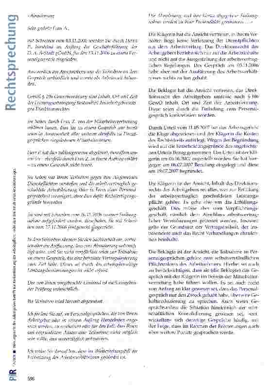 Vorschauseite 2: Weisungsrecht des Arbeitgebers betrifft nur Konkretisierung der Arbeitspflicht nicht aber den Inhalt eines Arbeitsvertrages